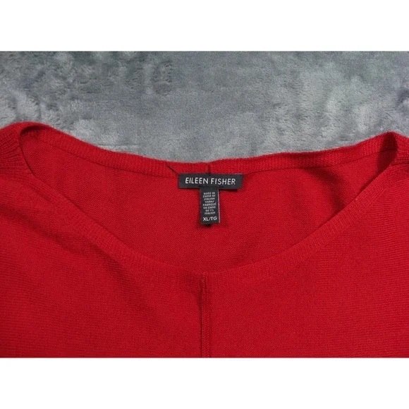 Eileen‎ Fisher Sweater Womens Size Extra Large Red Pullover Merino Wool - Picture 4 of 12
